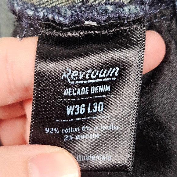 Revtown Automatic Jeans Mens 36x30 (Actual 36x28) Blue Dark Wash Denim Relaxed - Picture 5 of 13